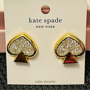 kate spade ♠️- Everyday Spade “Diamond” Encrusted Gold Spade Earrings
